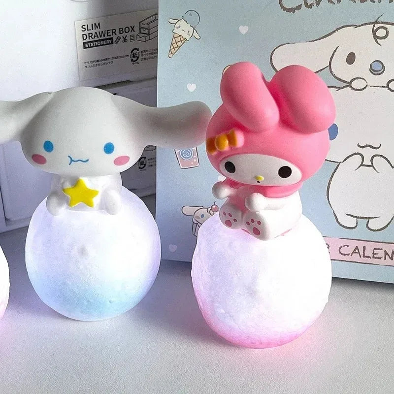 Sanrio Hello Kitty Night Light Luminous Children's Toy Bedside Lamp Anime Cartoon Kuromi Cinnamoroll Cute Children's Gift Gift