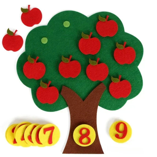 Felt Non-woven DIY Children's Jigsaw Puzzle Handmade Carrot Apple Tree Digital Teaching AIDS Montessori Toys Baby Toys Toddler