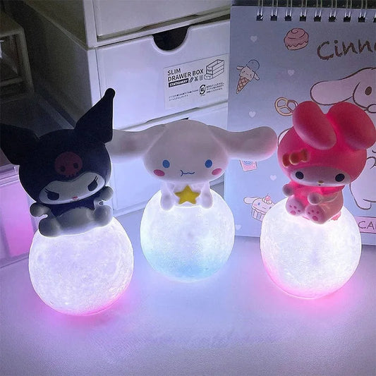 Sanrio Hello Kitty Night Light Luminous Children's Toy Bedside Lamp Anime Cartoon Kuromi Cinnamoroll Cute Children's Gift Gift