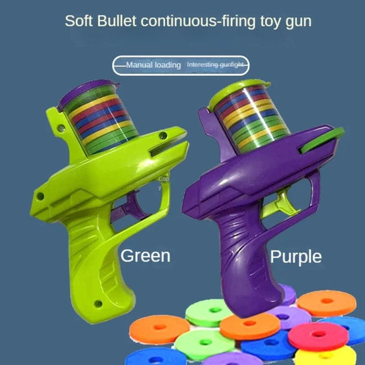 Children'S UFO Radish Gun Toy Bullet Gun Safety EVA Frisbee Outdoor Toy Bullet Battle Interesting Interactive Decompression Toys